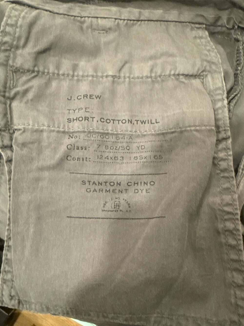 J.Crew Stanton 9" Chino Shorts Men's Grey Flat Front Cotton Twill 34 - Picture 6 of 6